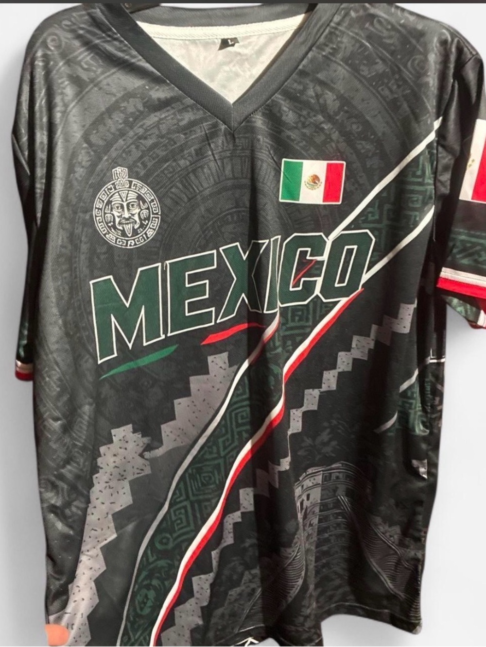 Mexico Graphic Men's Soccer Jersey - Black/Green
